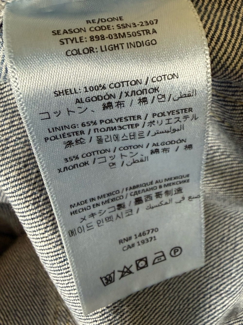 Re/Done Light Wash Indigo 70s Ultra High Rise Stove Pipe Jeans Size 32 - Picture 7 of 7